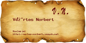 Vértes Norbert névjegykártya