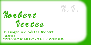 norbert vertes business card