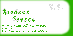 norbert vertes business card